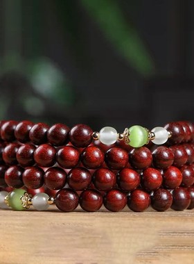 赞比亚小叶紫f檀DIY释迦摩尼款项链 规格0.8×88颗461牌男女款念