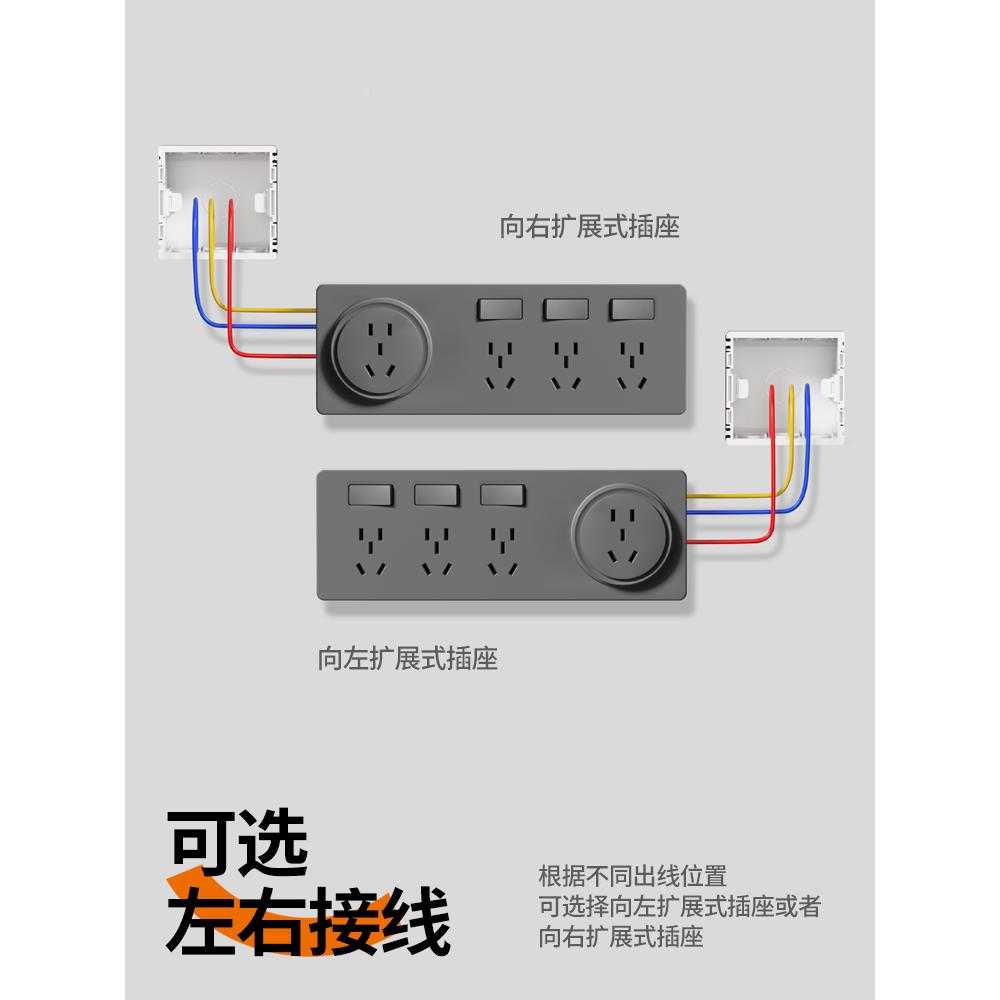 国际电工86型展扩房式插座21厨拓展孔轨道插72041座多孔转换器无