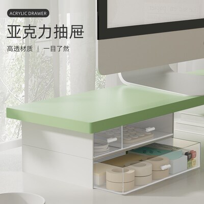 LZL 适用台式电脑显q示器增高架带抽屉现代简约办公桌书桌显示器