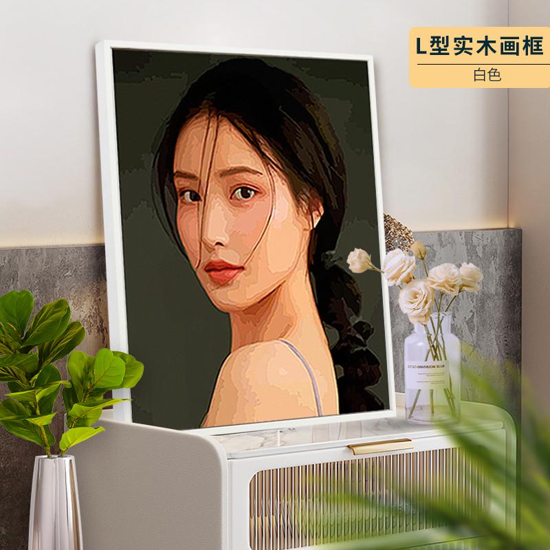 丙烯油画照片填充diy画画定制手绘填色数字油S彩人物装饰画减压图片
