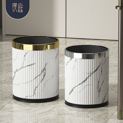 家用垃圾桶客厅卧室意p式风极简风高颜值新中式无盖大容量2024新