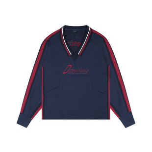 【王鹤棣同款】D.Desirable Vintage 复古v领拼色卫衣