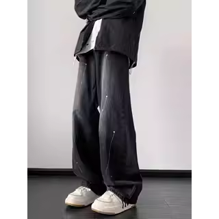 大码300斤美式复古设计感牛仔裤