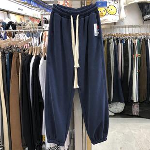 抽繩束腳運(yùn)動(dòng)褲 大碼 子男女春秋新款 寬松闊腿潮牌衛(wèi)褲 300斤休閑褲