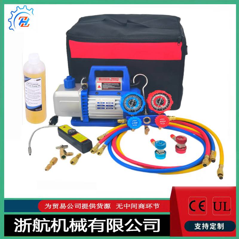 小型真空泵4CFM/VP135/110V600HZ旋片式真空泵配套冷媒压力表