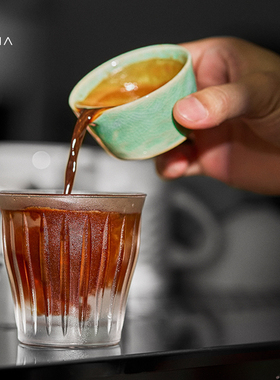 MUVNA慕威纳 意式咖啡萃取浓缩杯陶瓷冰裂纹盎司杯量杯闻香品鉴杯