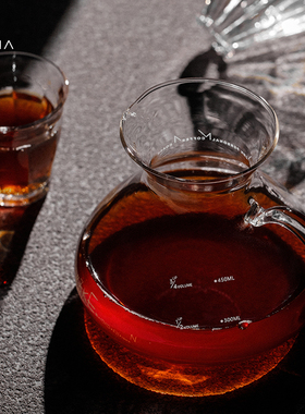 MUVNA慕威纳手冲咖啡萤盏玻璃分享壶带刻度V60滤杯滤纸咖啡电子秤