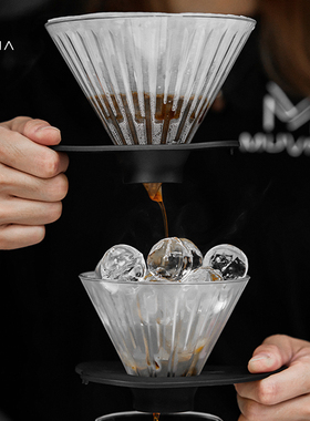 MUVNA慕威纳手冲咖啡V60过滤杯美式滴漏式过滤器萤朵分享壶带刻度