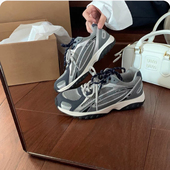 穿靴子 猫 内增高女百搭厚底德训鞋 圆头撞色双鞋 带轻便休闲鞋