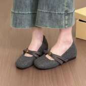 穿靴子 猫 法式 女玛丽珍方头内增高4cm保暖棉鞋 加绒毛毛鞋