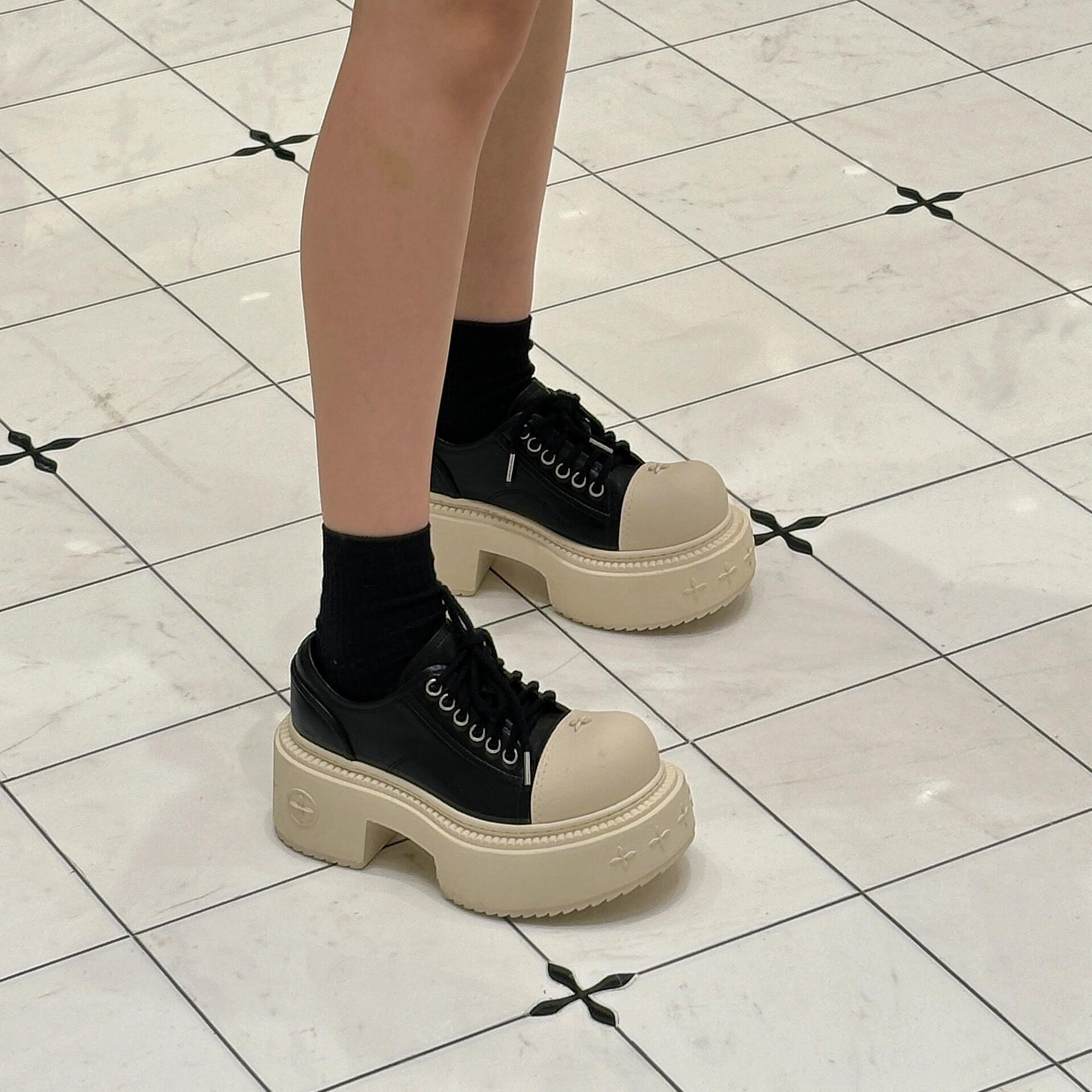 【穿靴子的猫】厚底德比大头小个子增高真皮单鞋百搭低帮松糕鞋,女鞋,松糕（摇摇）鞋,淘宝优惠券,粉丝福利购,淘宝优惠卷