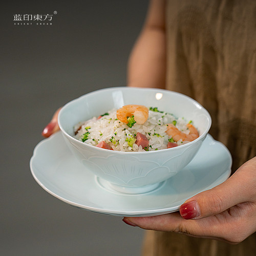 蓝印东方 小饭碗景德镇陶瓷碗配料小碗家用釉下彩餐具蘸料吃饭碗