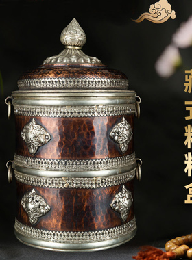 复古储物盒纯铜客厅装饰摆件