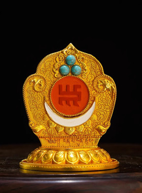 藏式纯铜吉祥安巴根特摆件家用