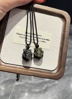 黑曜石吊坠金银曜石收藏级亮光泽