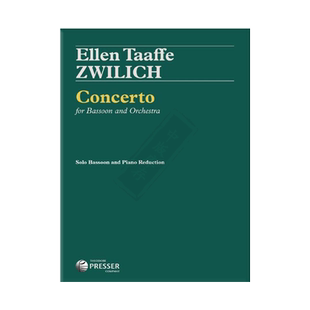 兹维里奇 巴松管协奏曲 附钢伴 Fischer 费舍尔原版乐谱书 Ellen Taaffe Zwilich Concerto Bassoon and Piano 14440237