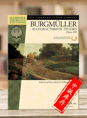 布格缪勒 18首特色练习曲 op109 钢琴独奏 附在线音乐 希尔默原版乐谱书 Burgmuller  Characteristic Studies Piano HL00296756