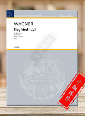 瓦格纳 齐格弗里德牧歌 WWV103 管乐队总谱 德国朔特原版进口乐谱书 Wagner Richard Siegfried Idyll Orchestra BSS22430