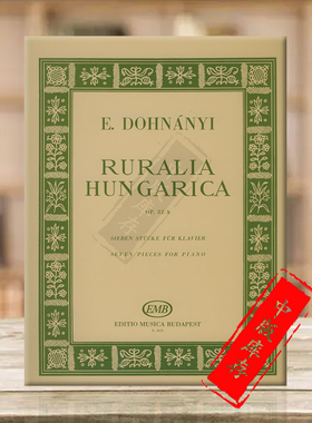 多纳伊 匈牙利田园曲Op32a 七首钢琴作品 布达佩斯原版乐谱书 Dohnanyi Erno Ruralia Hungarica 7 Pieces for Piano Z2653