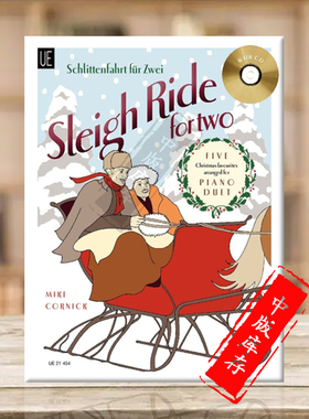 科尼克 二人雪橇 5首挚爱中级圣诞作品 钢琴二重奏 含CD 维也纳UE原版乐谱书 Mike Cornick Two for piano 4 hands UE21454