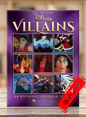 迪士尼反派24首邪恶残忍的歌曲 钢琴声乐和吉他 海伦德原版乐谱书 Disney Villains 24 Wickedly Devilish Songs HL00248638