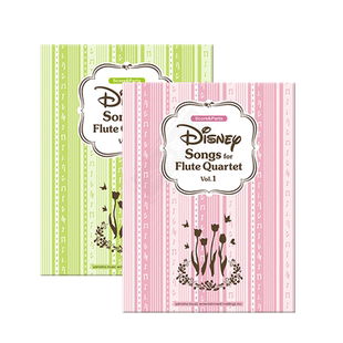 迪士尼歌曲集 英语版 4首长笛四重奏 总分谱 全套共一至二卷 雅马哈Yamaha原版乐谱书 Disney Songs for Flute Quartet Vol 1-2