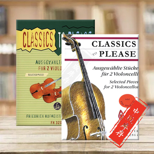 2卷 Pieces 双大提琴 全套共1 Cellos 3202 古典作品选集 霍夫曼斯特乐谱书 附CD and Practice Selected FH2864 Performance