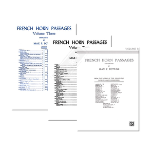 法国号片段练习 全套共一至三卷 Alfred原版乐谱书 Pottag French Horn Passages Vol 1-3 00-EL00076/131/154