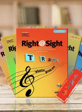 小提琴渐进视奏教材 卡罗琳 卢姆斯登 全套共一至五级 彼得斯原版进口乐谱书 Caroline Lumsden Right@Sight Violin Grade 1-5