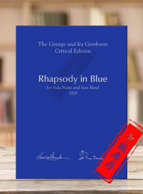 格什温 蓝色狂想曲 为钢琴独奏和爵士乐队而作 双钢琴乐谱 朔特原版乐谱书 Gershwin Rhapsody in Blue Two Piano Score GIGE2102