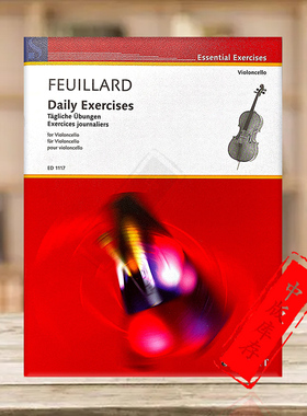 【促销】大提琴每日练习 斐雅尔 大提琴独奏朔特原版 德国进口乐谱书 Schott Feuillard Daily Exercises cello ED1117