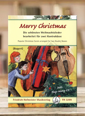 圣诞快乐经典作品 两支低音提琴 德国霍夫曼斯特原版乐谱书 Various Merry Christmas for 2 Double Basses FH3299