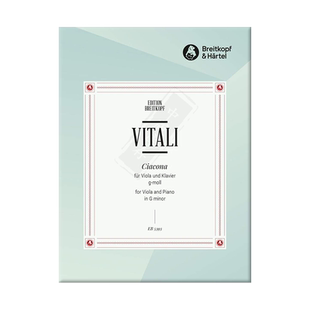 维塔利 G小调恰空 中提琴和钢琴 德国进口大熊Breitkopf原版乐谱书Vitali Chaconne in G minor Viola and Piano EB5393