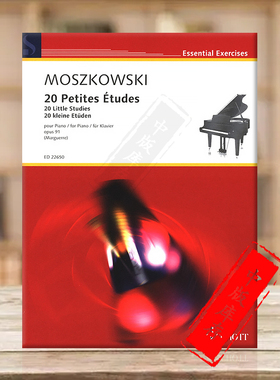 莫什科夫斯基 20首小练习曲 Op91 钢琴独奏 朔特原版乐谱书 Moritz Moszkowski 20 Little Studies for Piano Op 91 ED22650