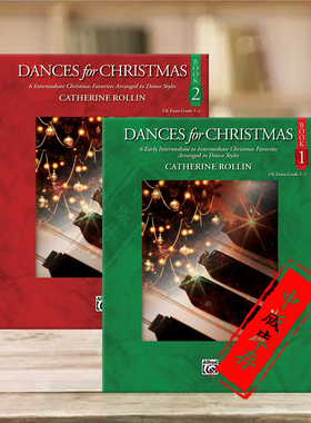 罗琳 圣诞舞曲 钢琴 全套共一至二册 Alfred原版乐谱书 Catherine Rollin Dances for Christmas Book 1-2