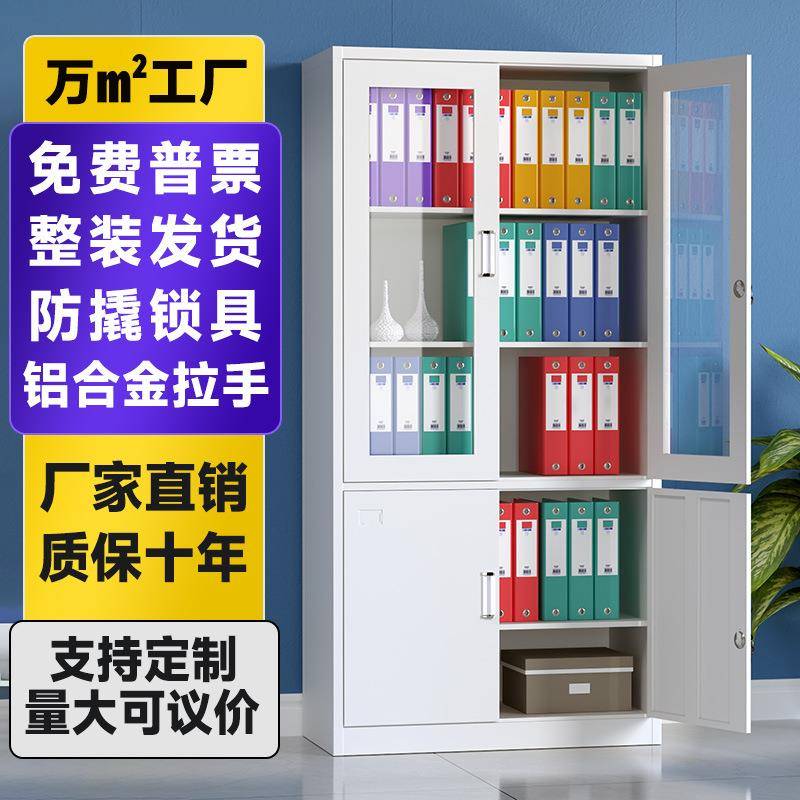 办公铁皮文件柜拆装资料柜凭证柜财务窄边套色大器械档案柜钢制柜