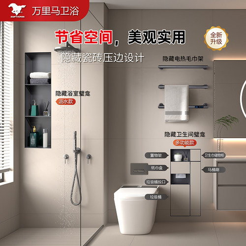 万里马304不锈钢嵌入式隐藏壁龛