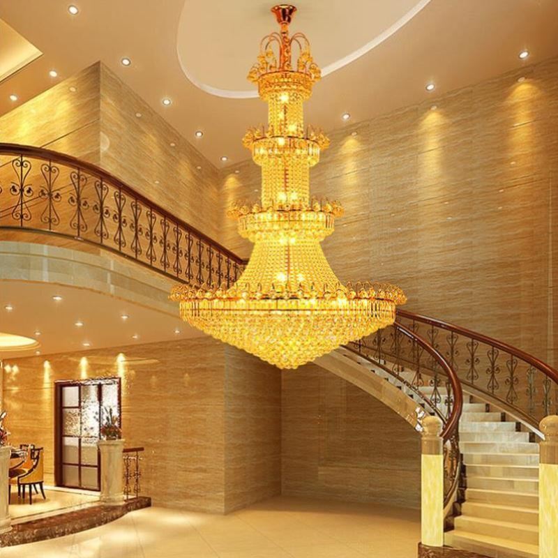大气别墅长吊灯欧复式酒店挑空客厅水晶灯具中楼梯简约现代灯多层