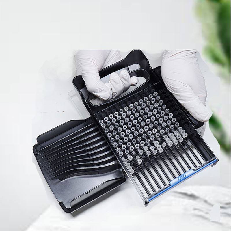 实验室装枪头神器半自动插吸头移液器吸头快速96孔板排列装盒工具