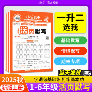 單元 默寫能手聽寫手冊2025字詞句訓練本復習語文默寫紙 王朝霞少而精活頁默寫二語文部編人教版 二年級2025秋上冊抖音同款