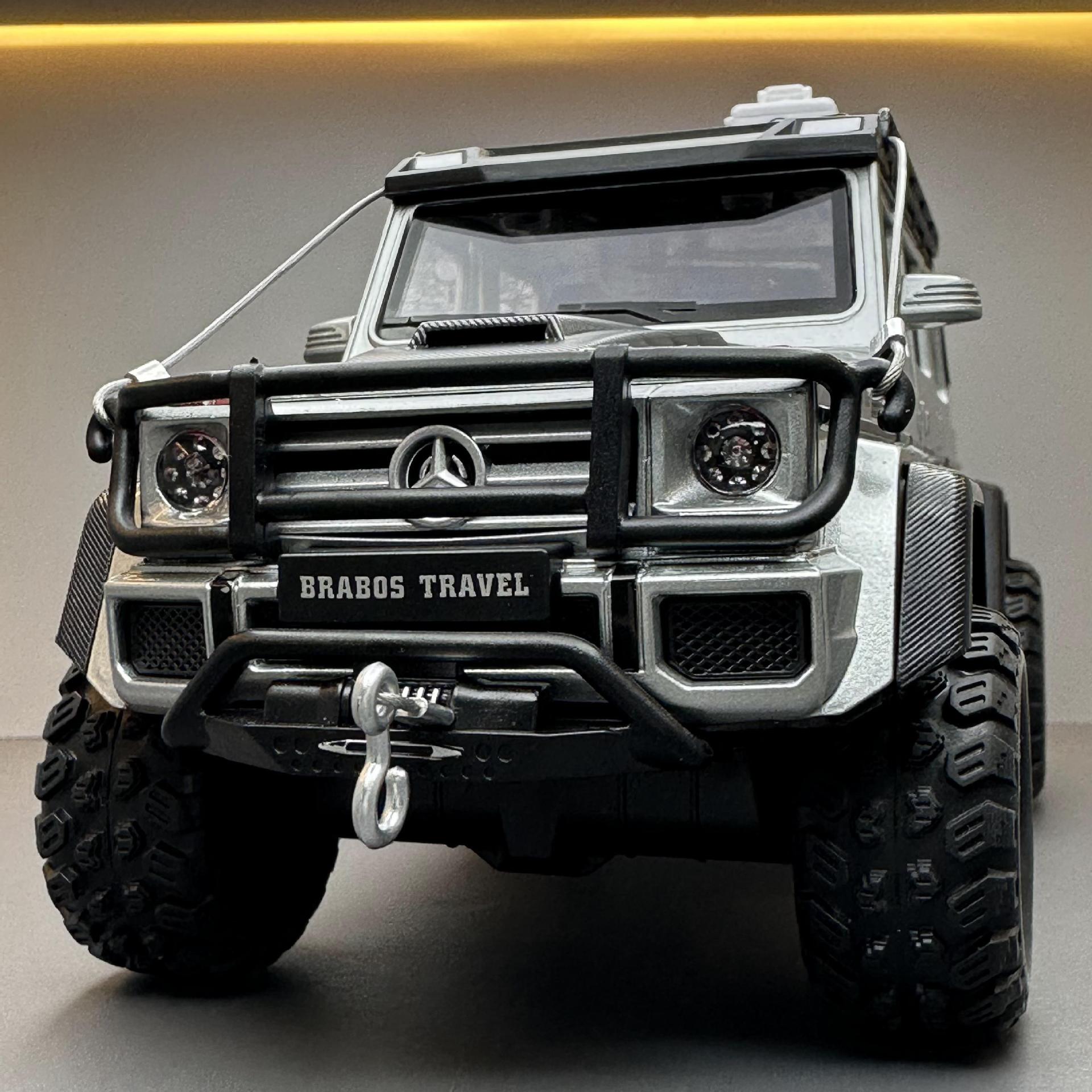 【OK573】车致合金车模1:24大奔G550越野车声光回力玩具车音乐模