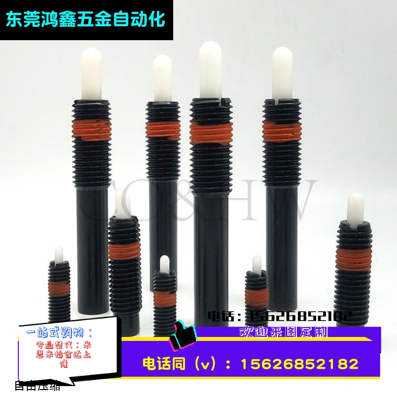 NPJL3/4/5/6/8/10/12轻载尼龙柱弹簧柱塞 伸缩螺纹固定销ZAP16