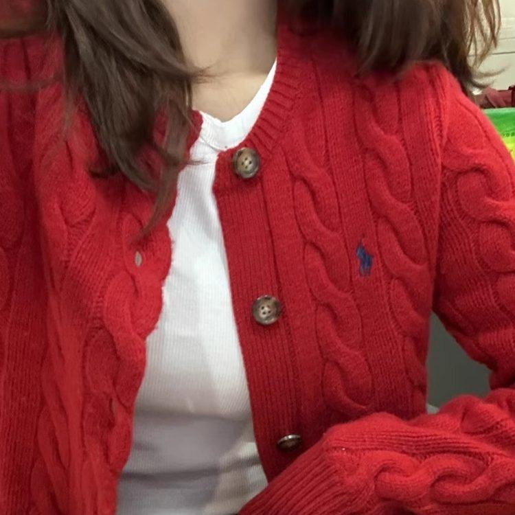 秋冬新款红色毛衣开衫外套女士圆领本命年新年羊毛针织衫上衣内搭,个性定制/设计服务/DIY,棉服工装,淘宝优惠券,粉丝福利购,淘宝优惠卷