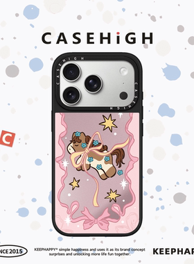 【C家】联名粉蓝色蝴蝶结小马驹适用苹果17/16promax手机壳iphone17pro镜面MagSafe磁吸15/14p韩13pro可爱Air