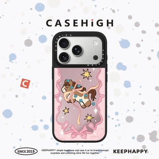 【C家】联名粉蓝色蝴蝶结小马驹适用苹果17/16promax手机壳iphone17pro镜面MagSafe磁吸15/14p韩13pro可爱Air