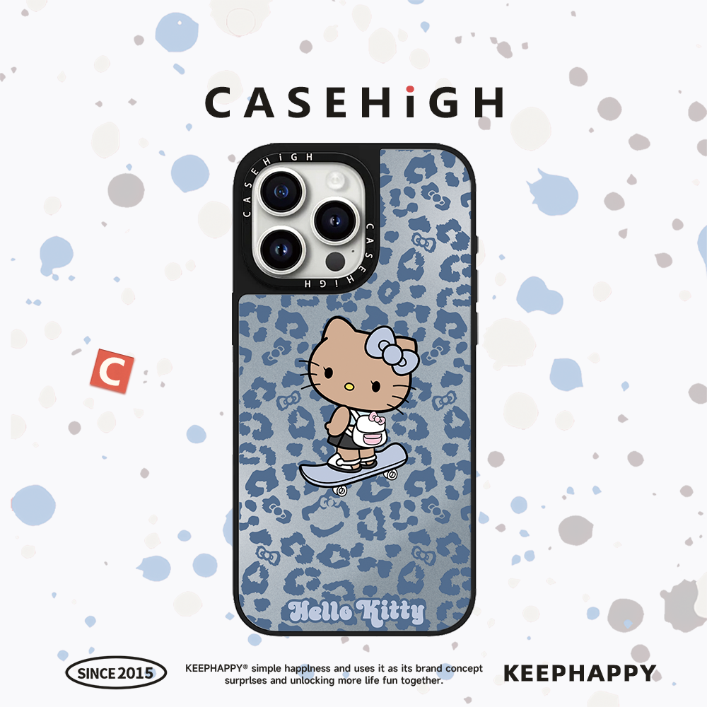 【C家】联名蓝色豹纹滑板棕豹纹粉大脸适用苹果16promax手机壳iphone15pro镜面MagSafe磁吸14p韩13pro可爱12