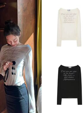 韩国直邮 gila archive字母翅膀长袖打底衬衫 jisoo Jennie同款