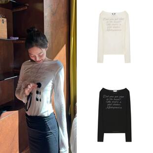 韩国直邮 gila archive字母翅膀长袖打底衬衫 jisoo Jennie同款