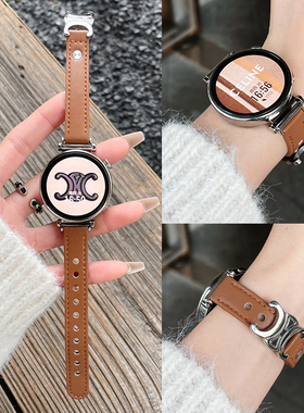 适用华为GT5手表带感双钉金属扣皮质GT3GT4prowatch3watch4轻奢感