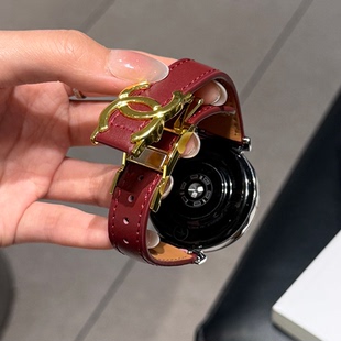 适用华为GT6表带Gt5手表真皮金属磁吸扣watch3Fit4Pro轻奢感秋冬